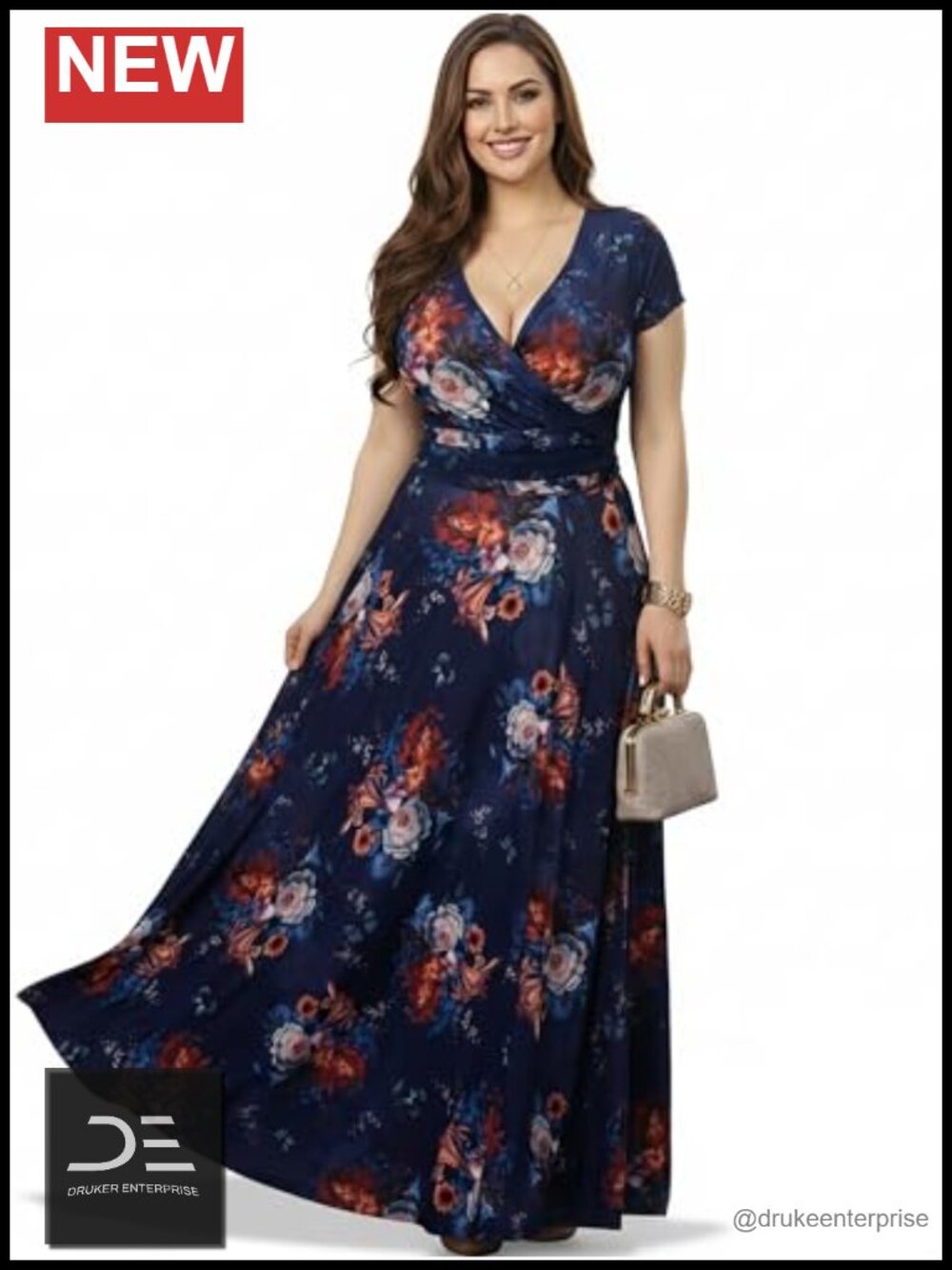 Womens Cap Sleeve Floral Print Casual Maxi Dress